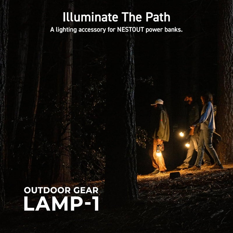 ELECOM NESTOUT Rugged Outdoor Camping LED Lantern w/ Mini Tripod, Dimmable USB Powered Soft LED Light, IP44 Water Dust Resistant, 10-350 Lumen, Portable Lamp for Power Bank EDC Travel, LAMP-1 (Beige) - Image 3